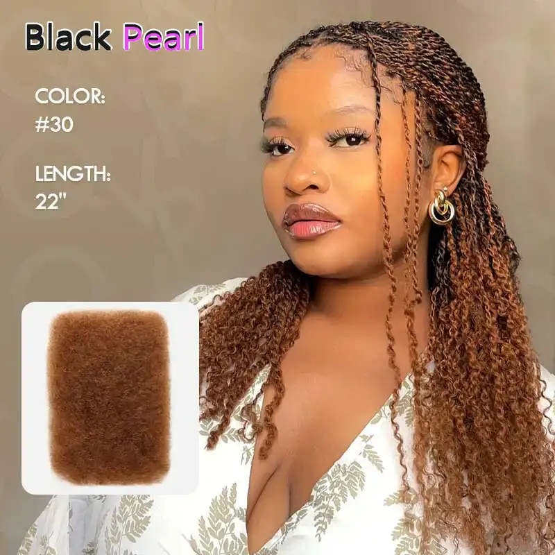 Black Pearl Brasilianisches Afro-Kinky-Curly-Menschenhaar zum Flechten, Remy-Haar, 1 Bündel, 50 g/Stück, natürliche Farbe, Zöpfe, kein Schuss