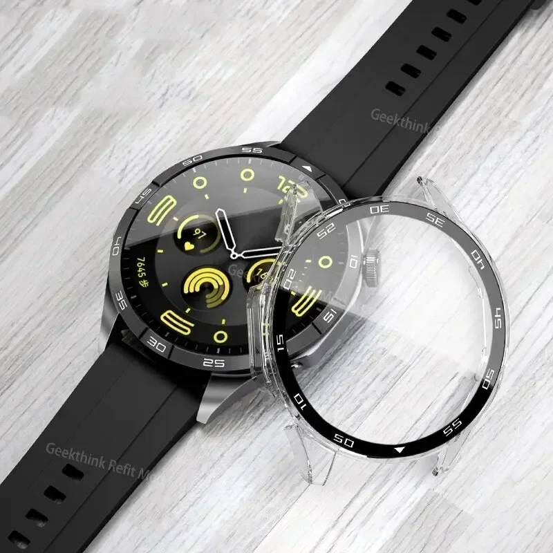強化ガラスとHuawei Watch gt4用ケース,フルカバー,スクリーンプロテクターカバー,アクセサリー,46mm, 41mm