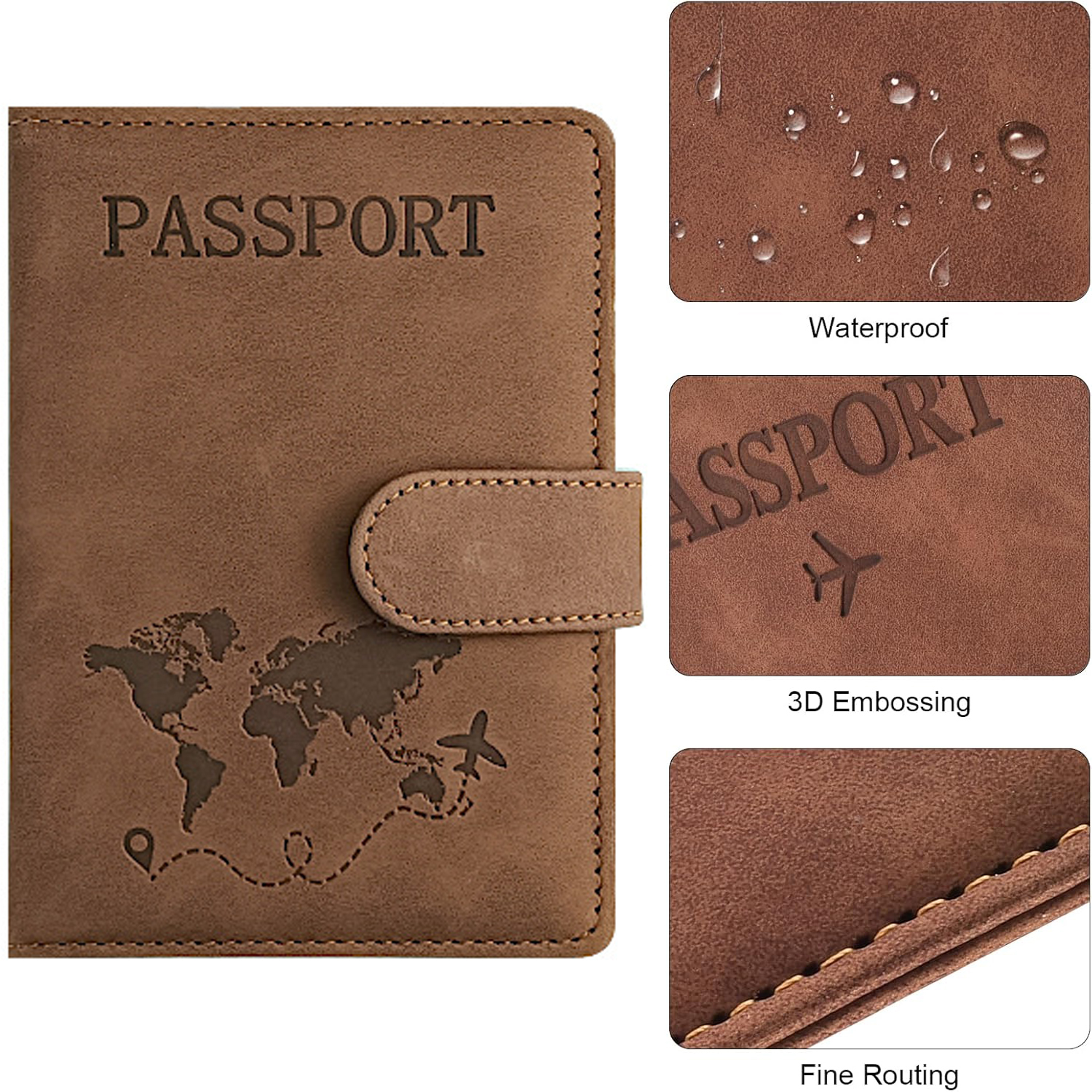 Porta-passaporte para viagens Essentials Capa carteira para passaporte para acessórios de viagem, porta-livros de passaporte para mulheres/homens