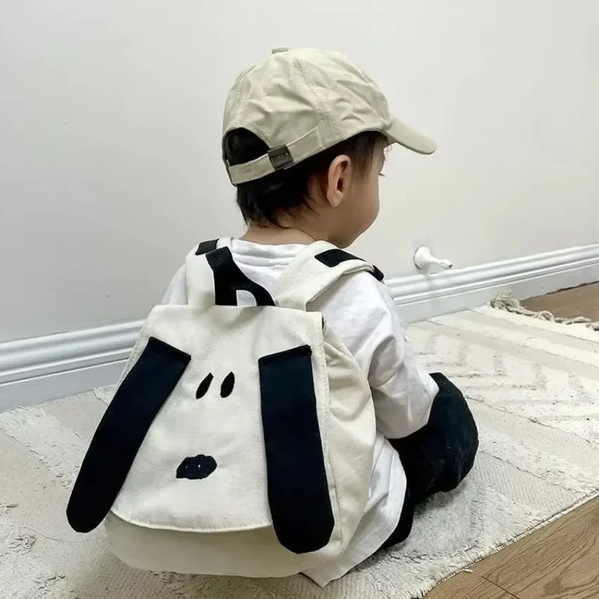 1 pçs mochila dos desenhos animados bonito cão meninos e meninas moda lona saco de viagem
