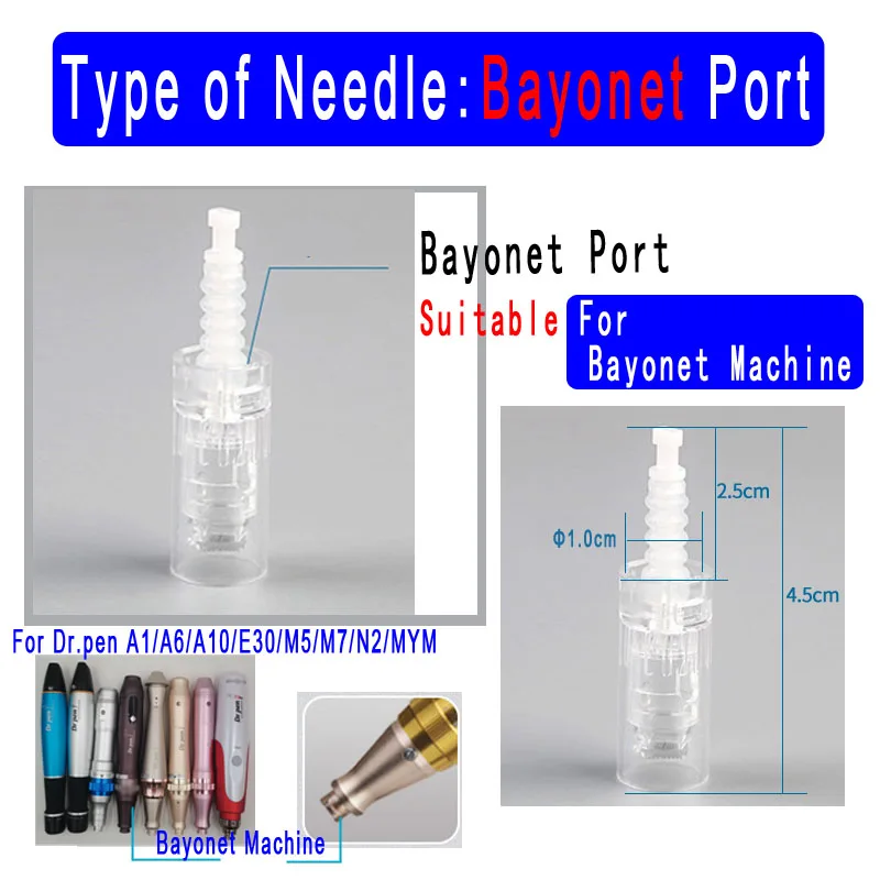 100/50/10ชิ้นตลับ derma pen สำหรับ dr。pen M7 M5 E30 N2เข็ม A10 1 3 5 7 9 12 24 36 42 PIN NANO Mesotherapy MTS สัก
