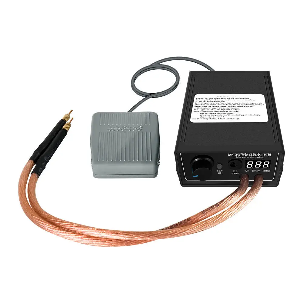 8000W Spot Welder Kit Digital Power Adjustable Spot Welding Pen Control Board Nickel Sheet For 18650 Lithium Battery Footpedal