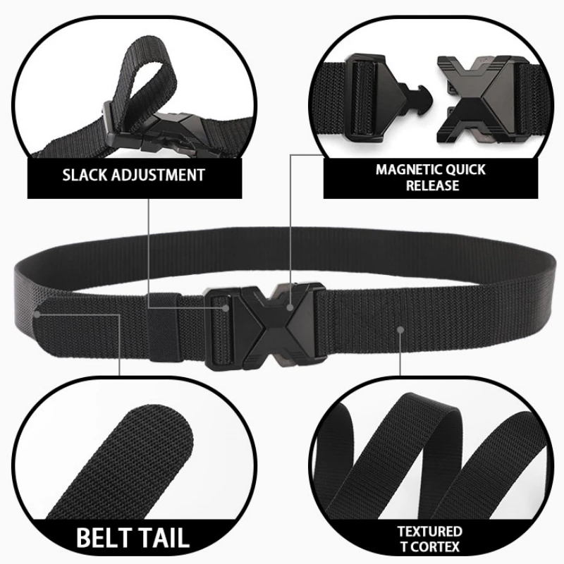 ใหม่ QUICK RELEASE Pluggable BUCKLE เข็มขัดกีฬาเข็มขัดผู้ชายระบายอากาศสําหรับชายกางเกงเข็มขัด