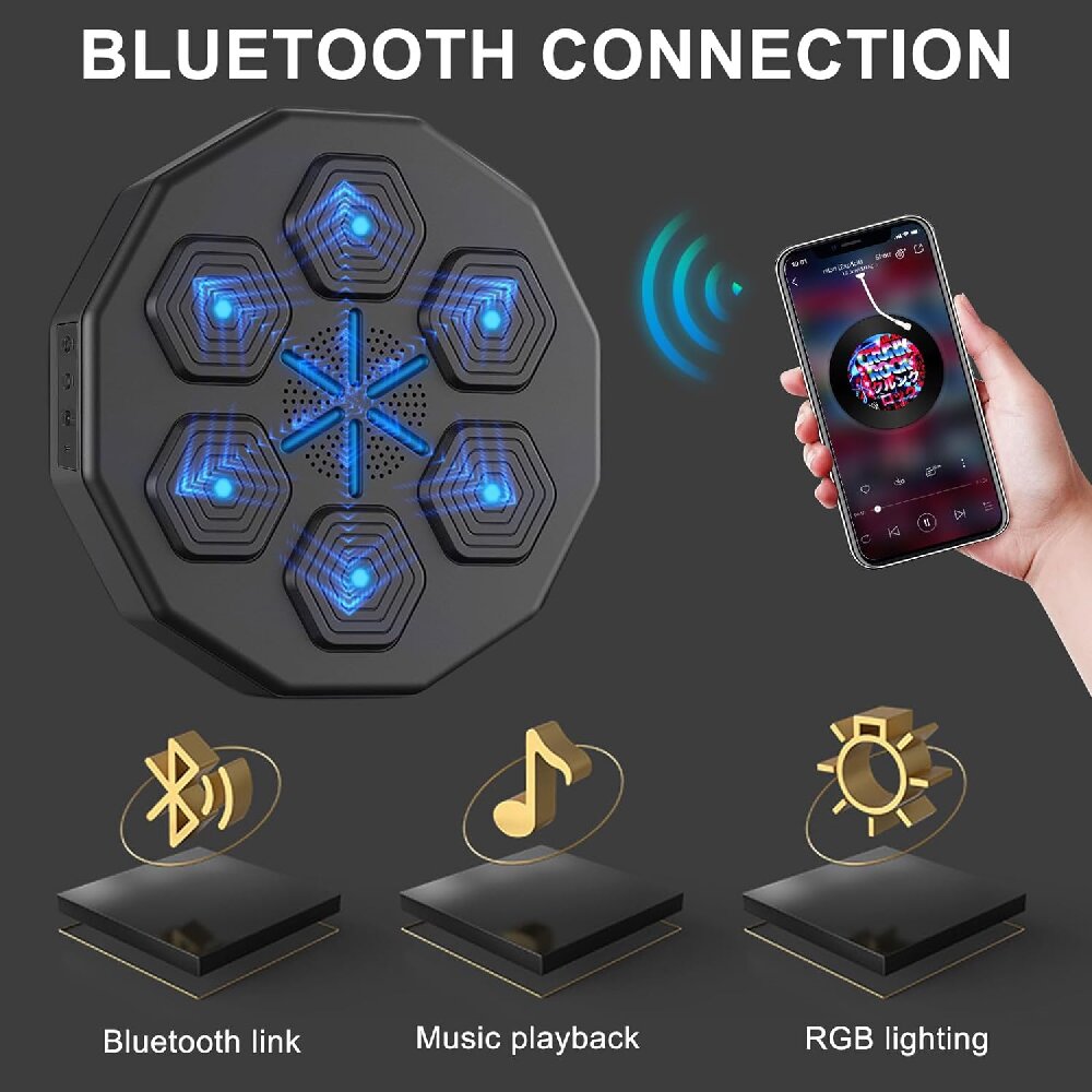 MAIBAO 성인용 음악 복싱 타겟 훈련 기계, 벽걸이 트레이너 킥 패드, 장갑 포함