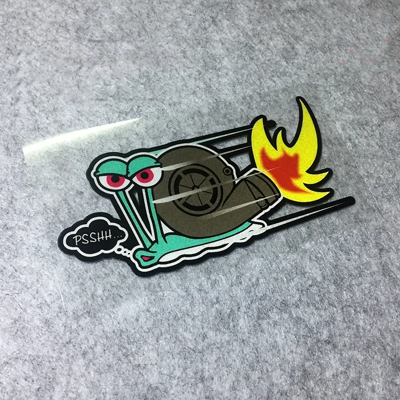 Diseño clásico divertido PSSHH Caracol Turbo pegatinas vinilo motocross CarDecal Reflect Racing pegatinas decorar para coche pegatina