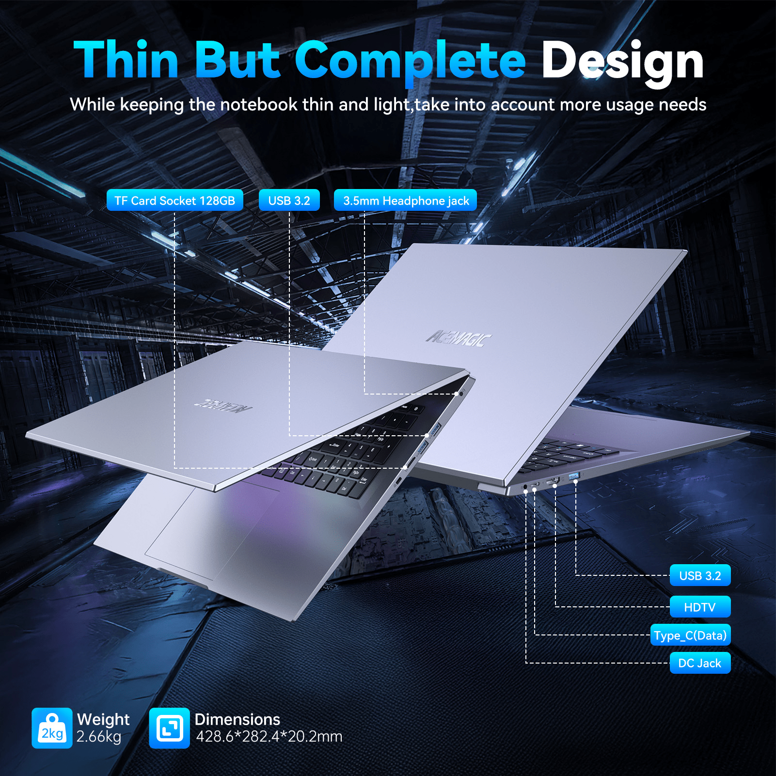 Kamrui Laptop-Computer 18,5 Zoll FHD 8000 mAh Intel N150 Quad-Core Windows 11 PRO 16 GB DDR4 RAM 512 GB SSD WiFi5 Desktop-Notebook-PC