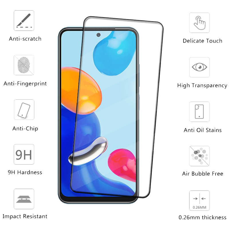 4/3/2/1PCS Full Cover Glass For Redmi Note 11 Glass Xiaomi Redmi Note 11 Glass 9H HD Screen Protector Redmi Note 11 Pro Plus 11S