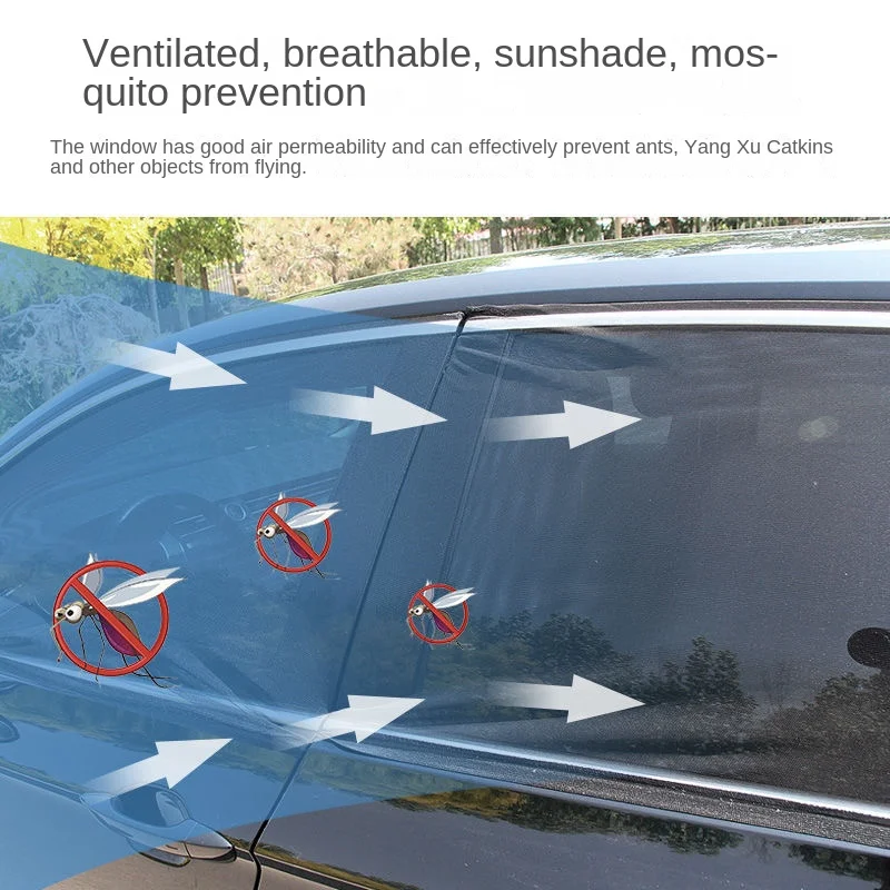 2 stuks auto achterzijruit zonnescherm UV-bescherming schild mesh voorkomen muggen zonneschijn privacybescherming opvouwbaar gordijn