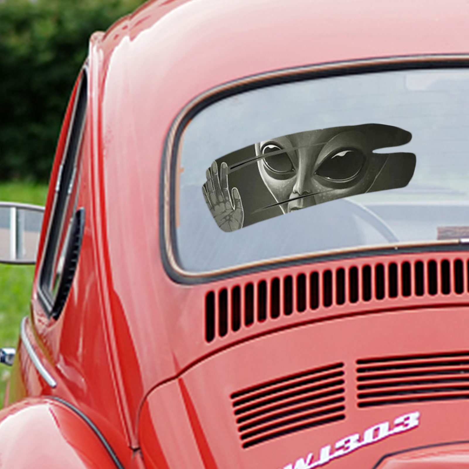 M508 #   Cool Alien-pegatina autoadhesiva de vinilo de PVC para coche, calcomanía de carreras, accesorios impermeables para decoración de coche