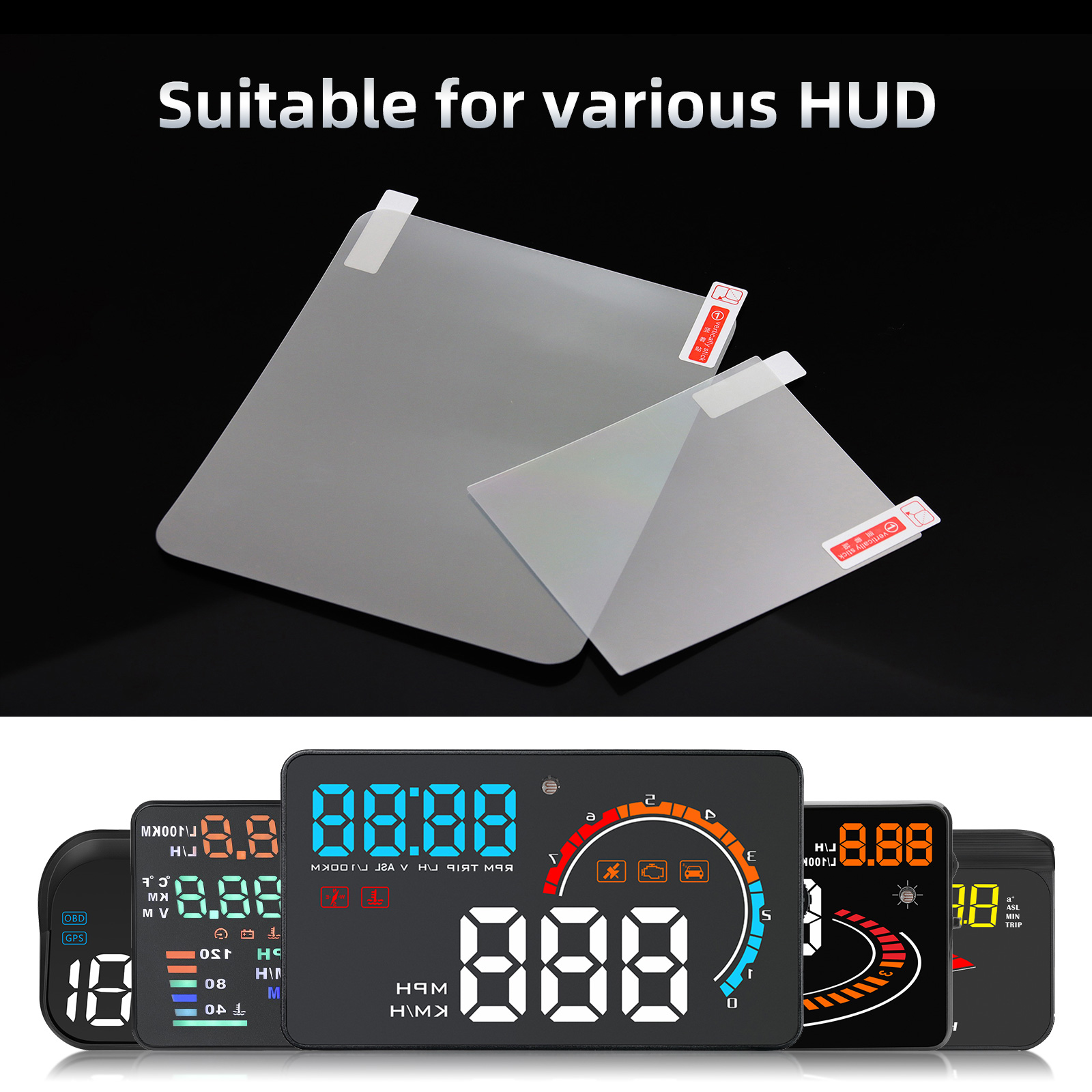 Auto HUD Reflektierende Film Head Up Display System Film Windschutzscheibe Bildschirm Transparent Display Aufkleber Auto Zubehör 150X125mm