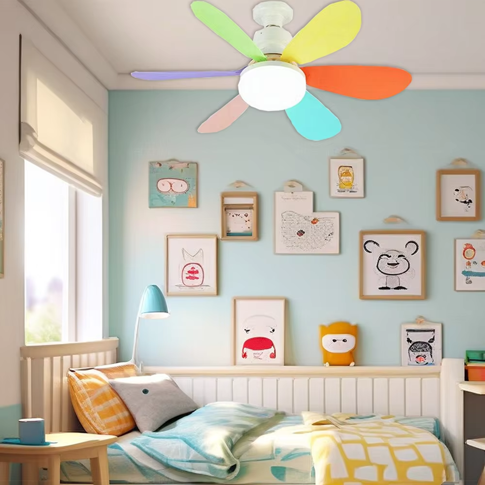 LED Modern Fan Lights 42/52CM Three Gear Adjustable Ceiling Fan for Children's Room Bedroom Hotel Restaurant Indoor Luminarie