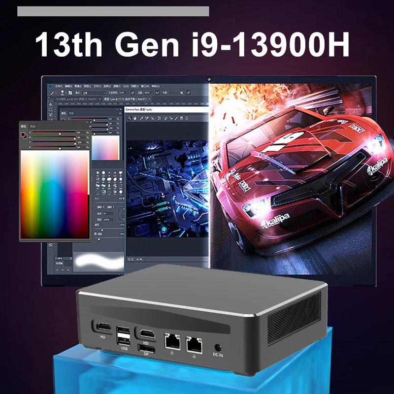 Topton v600 13. Generation i9 13900h Intel Mini-PC-Spieler Nuc Windows 11 2 * DDR5 2 * PCIE 4,0 2*2,5g LAN-Gaming-Desktop-Mini-Computer Wifi6