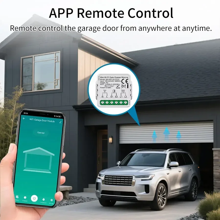 Módulo de apertura de puerta de garaje inteligente Tuya WiFi Zigbee, Control remoto de puerta, aplicación Smart Life, asistente de Google Alexa, Control por voz Alice