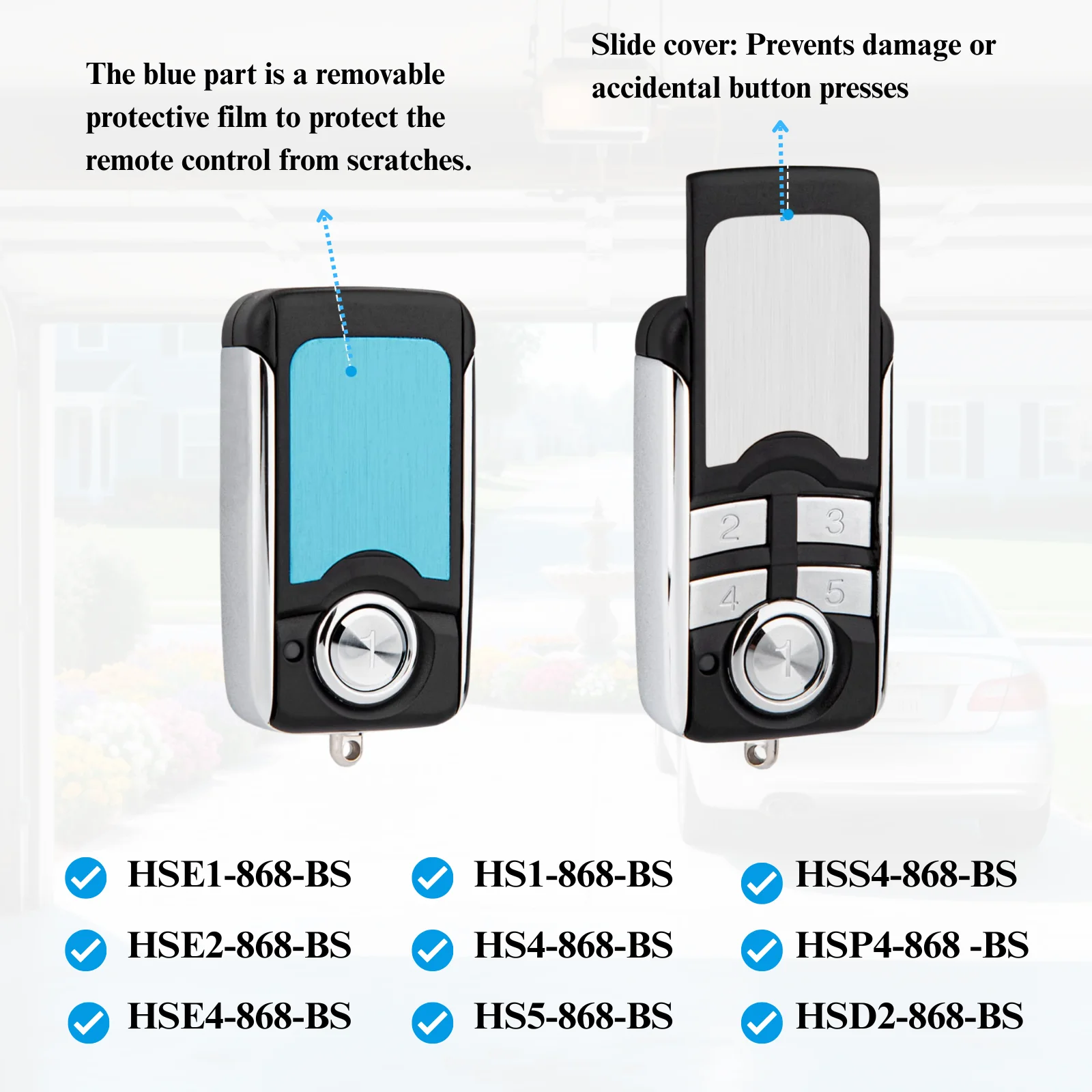 868MHz Handheld Transmitter Clone HSE4-868-BS Compatible Original Hormann Bisecur command HSE2 HS1 HS4 868 BS Remote Control