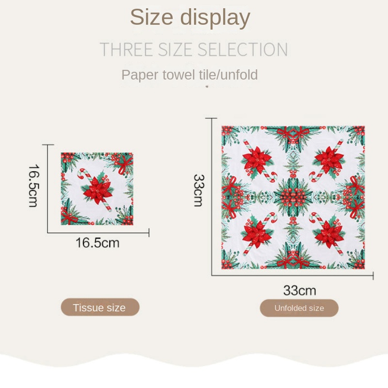 Papel de seda de 2 capas para decoración de mesa, estampado colorido de árbol de Navidad, fiesta de cumpleaños, 10/20 piezas/Pac, 33x33cm