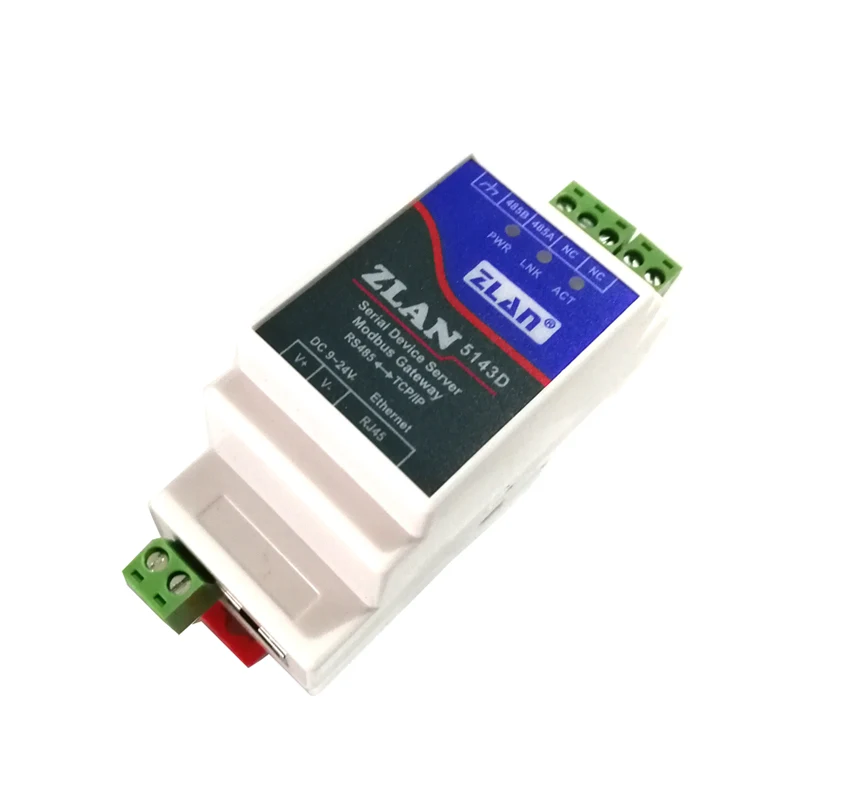 Convertidor de puerto serie a Ethernet Modbus RS485 DIN-Rail, transmisión transparente bidireccional entre RS485 y RJ45