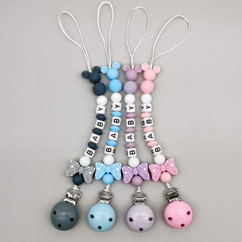 Baby Pacifier Clip Personalize Name Custom Newborn Dummy Nipple Holder Chain Babies Accessories Pendant Teething Toys Chew Gifts