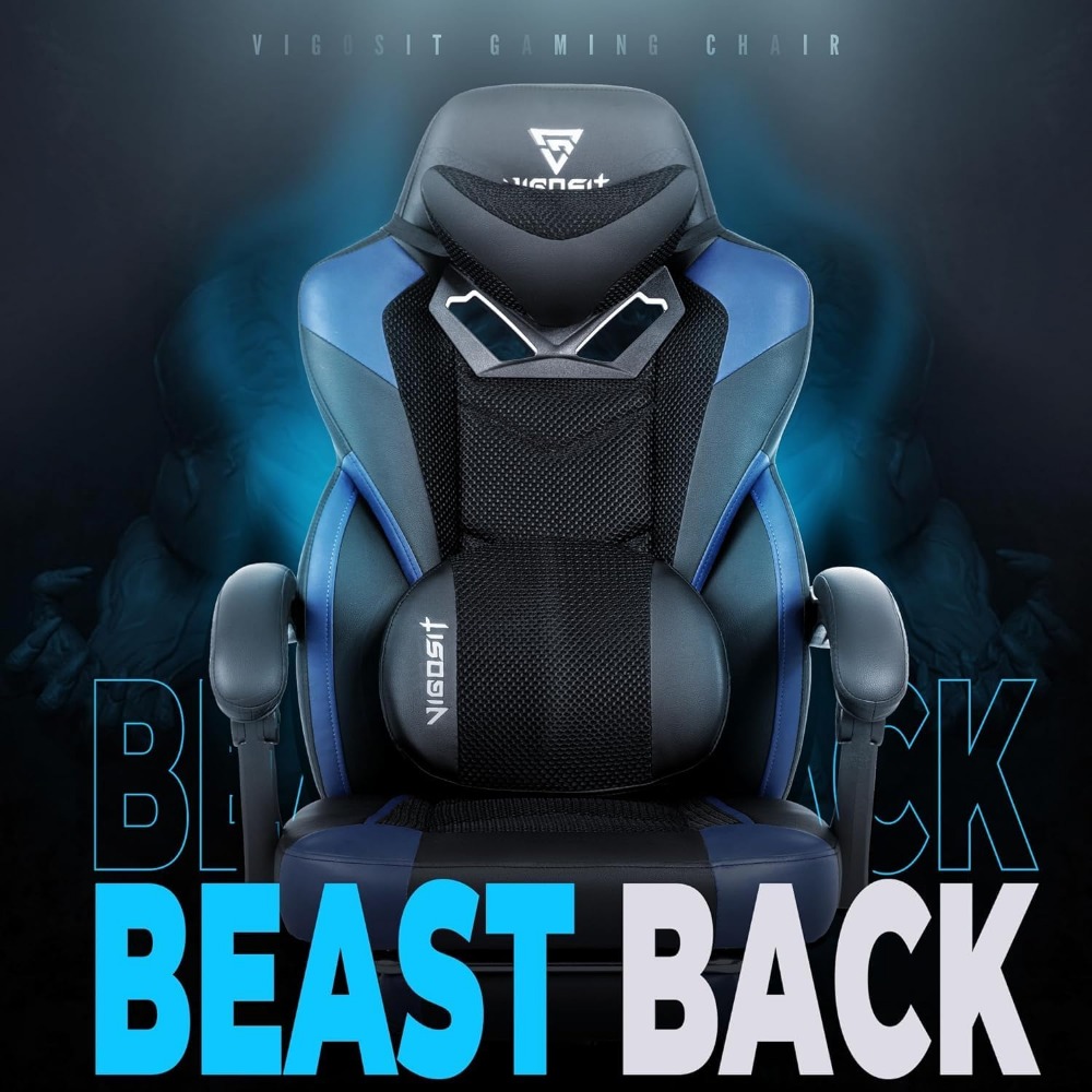 Ergonomic Gaming Chairs for Adults Heavy People, Massage Office Desk Computer Chair with Footrest and Lumbar Support