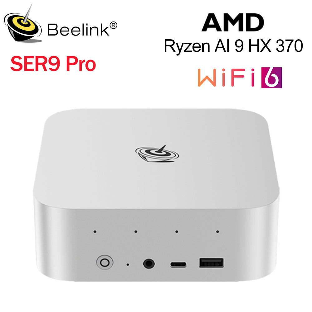 Beelink SER9 Pro AMD Ryzen AI9 HX370 potente AI PC 32G DDR5 1T NVME Mini PC para juegos PCIe4.0 SSD ordenador de escritorio VS SER8 8845HS