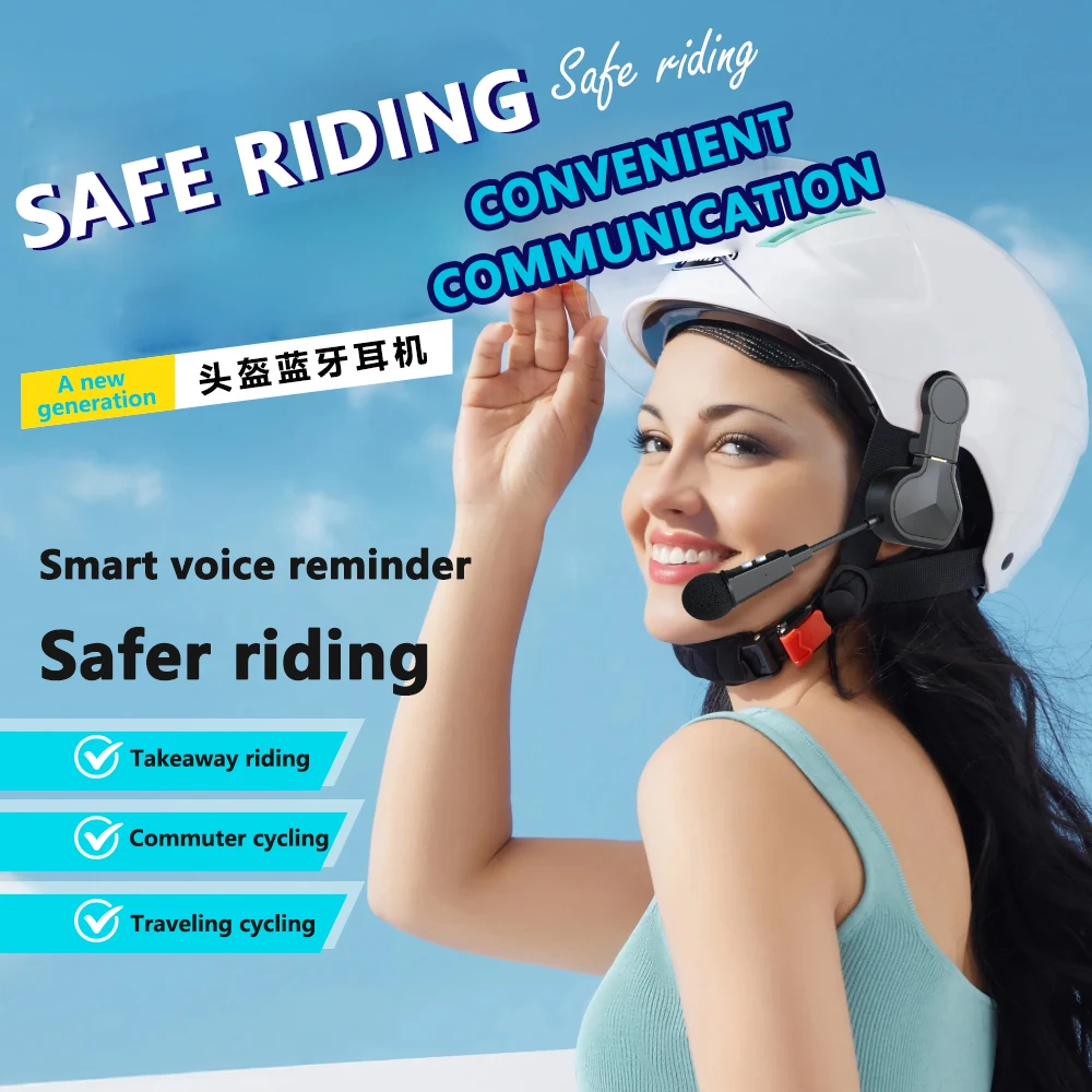 クリップホルダー付きオートバイ Bluetooth ヘッドセット、ワイヤレスステレオモトヘルメット、音楽プレーヤー、ハンズフリーイヤホン