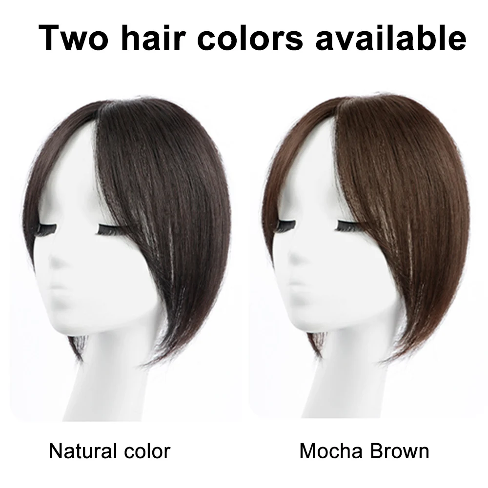 Topper real do cabelo humano com franja para mulheres, extensões do cabelo, diluindo partes do cabelo, cabelo remy premium, toppers