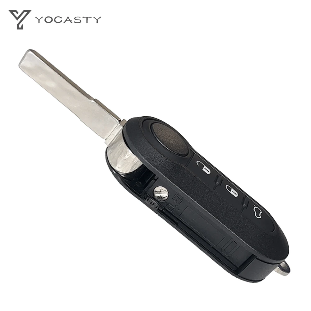 YOCASTY Flip Folding Car Key Shell Case Cover 2/3 Button For Fiat 500 Doblo Bravo Ducato Qubo Grande Punto SIP22 Blade