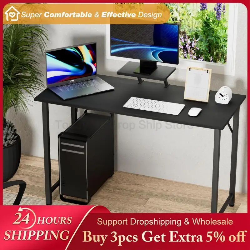 Mesa de estudo do computador mesa de trabalho mesa de madeira e metal com placa de armazenamento mesa de escritório para escritório em casa quarto hwc