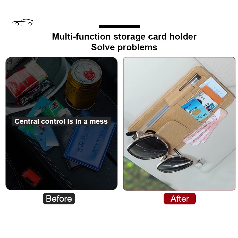 車のバイザー収納袋車のメガネホルダー車のインテリアアクセサリー 12.5*15 センチメートル車の名刺ホルダー紙幣ホルダー収納