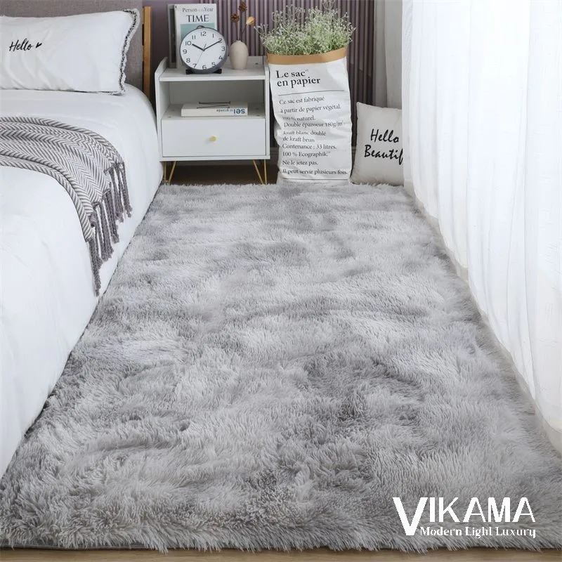 VIKAMA WARM Plush Soft หรูหราพรม Fluffy ห้องนั่งเล่นสาวห้องนอนข้างเตียงเด็กเกมทําความสะอาดง่ายแผ่นพื้น