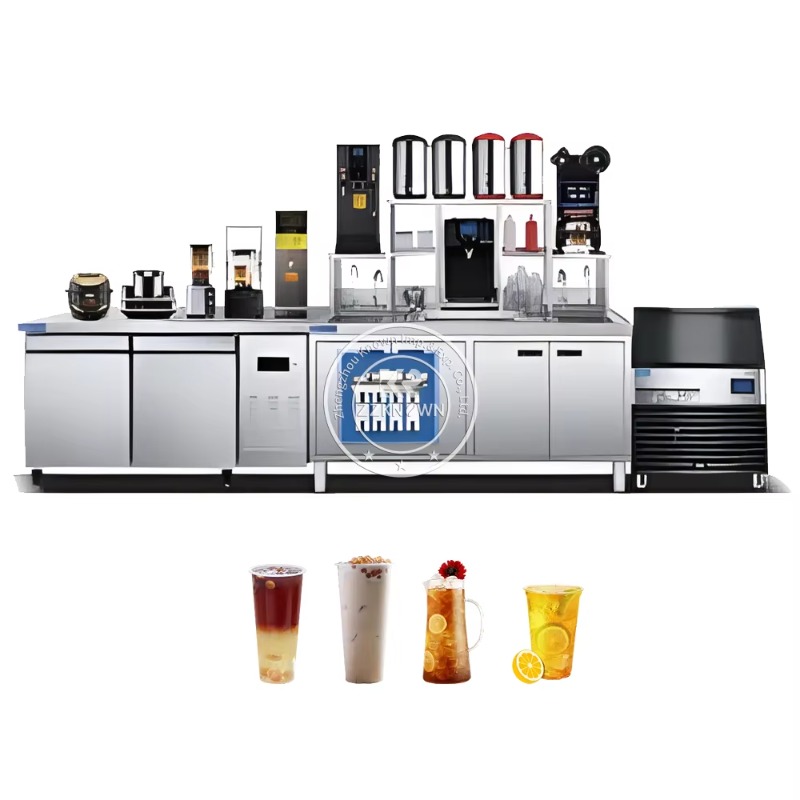 Oem 2024, acero inoxidable, té de la leche, bebidas, agua, Bar, mesa de centro, conjunto moderno, muebles, restaurante comercial