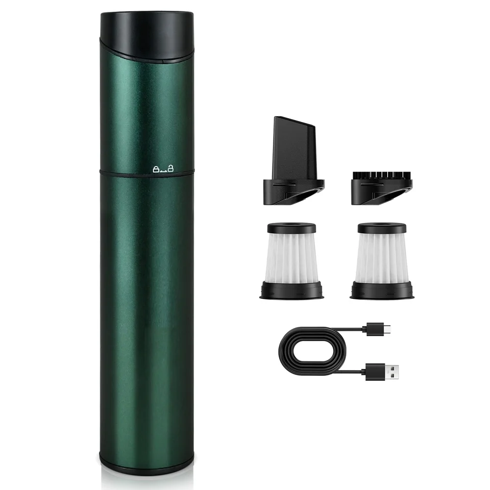 Mini aspirador portátil inalámbrico con 3 cabezales de succión, fácil de limpiar para teclado de escritorio y coche (USB)
