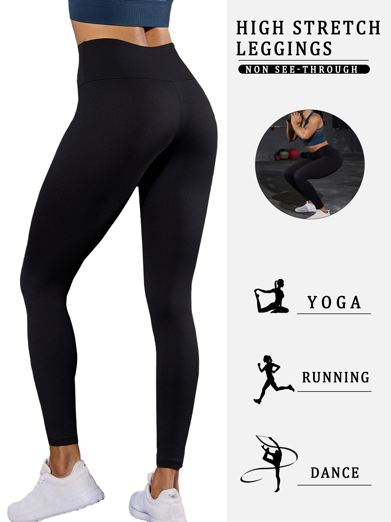 2er-Pack superweiche Damen-Leggings mit hoher Taille, Bauchkontrolle, kein durchsichtiges Workout, Yoga, Laufen, sportlich, Push-Up-Gymnastik-Leggings