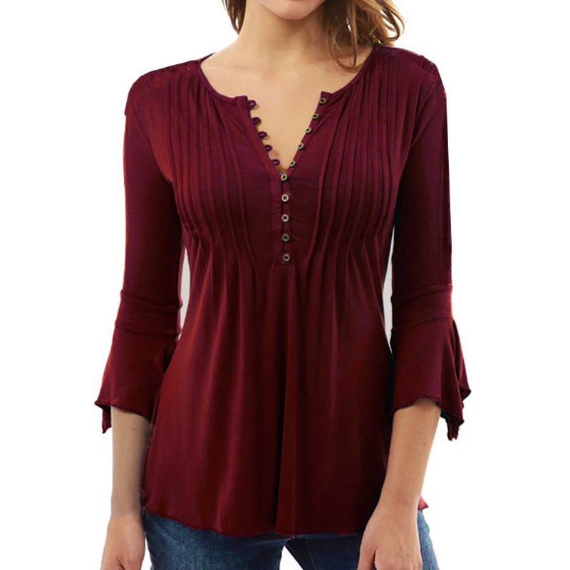 2022 Phụ Nữ Mùa Hè Nút Chemise Áo Thun Cotton Tay Dài Cổ Áo Kiểu Nữ Blusas Camisas Chắc Chắn Áo Thun Chui Đầu Hàng Đầu