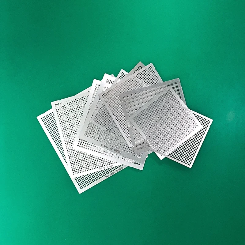 Juego de 10 Uds. De plantilla de Reballing BGA Universal multifunción 0,76 0,65 0,6 0,55 0,5 0,45 0,4 0,35 0,3 0,25mm Kits Bga calor directo