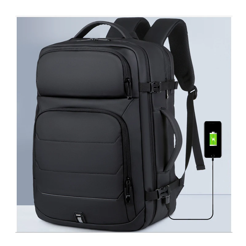 Mochila de viaje para hombre, mochila para ordenador portátil de 17,3 pulgadas, mochila de negocios urbana impermeable con carga USB, mochila escolar, bolsa de viaje más grande
