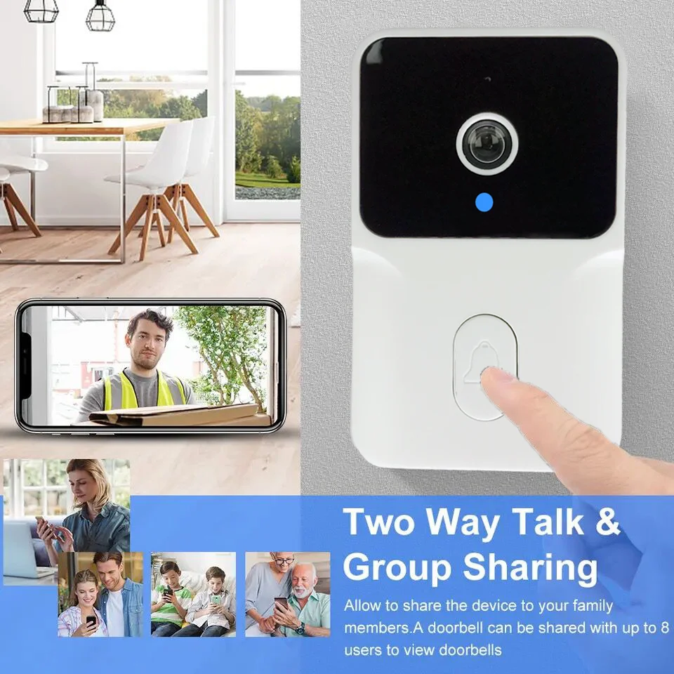 M8 WiFi Video Doorbell Wireless HD Camera PIR Motion Detection IR Alarm Security Smart Home Door Bell WiFi Intercom for Home