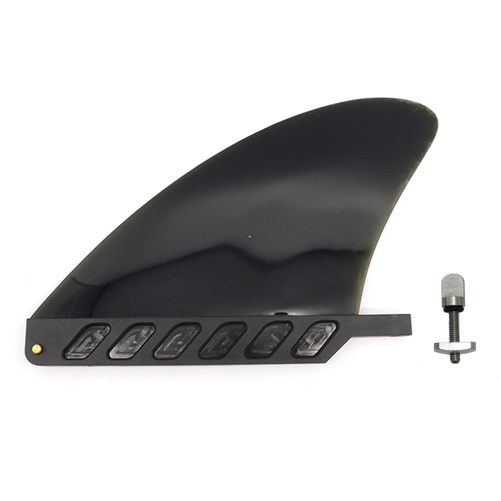 Aleta de centro flexible para tabla de surf inflable, aleta de agua blanca de 4,6 pulgadas con tornillo para tabla larga de Air Sup