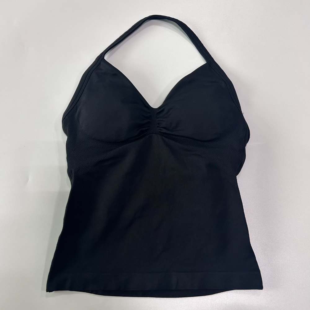 Impact Longline Strappy Gym Top Custom Logo Backless Gym Clothes Women Scrunch Built-in Bra With Removable Cups Yoga Tank Tops