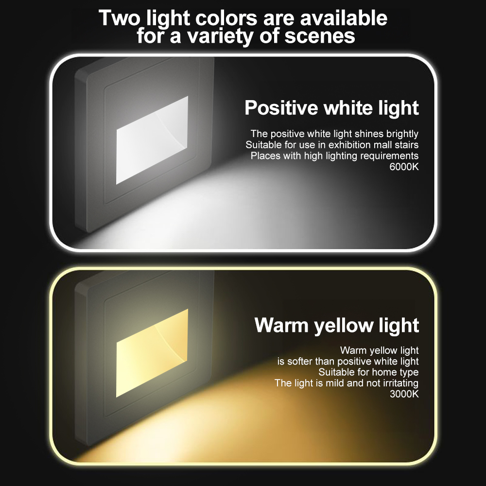Recessed Outdoor Step Lights Stair Light Switch to Control Stair 6000k 3000k LED Deck Lights Corridor Indoor Lighting