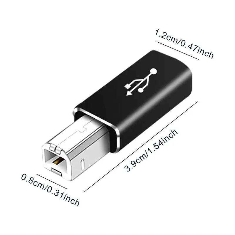 Clearance_USB 2,0 adaptador de impresora USB tipo C a tipo B macho para impresora disco duro Base máquina de Fax escáner USB 2,0 tipo C impresión