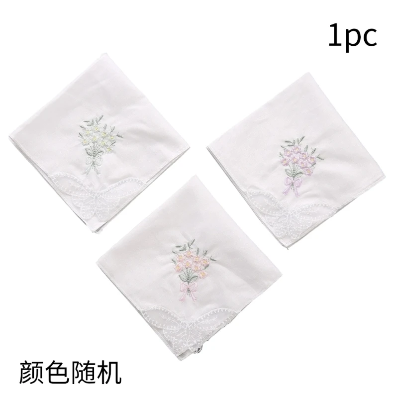 ผู้หญิงนุ่มสีทึบดอกไม้ลูกไม้ขอบ Hankies สำหรับงานแต่งงาน