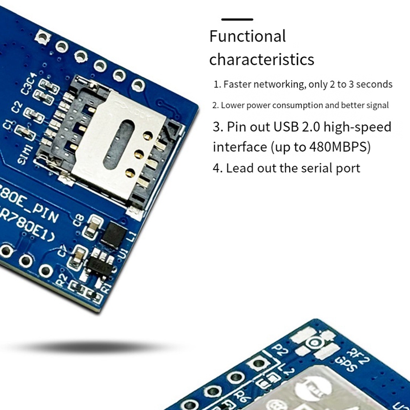 โมดูล4G luat Air780e โมดูล Netcom แบบเต็มรูปแบบมินิ IOT การรับส่งข้อมูลแบบอนุกรมโมดูลมัลติฟังก์ชั่น DTU