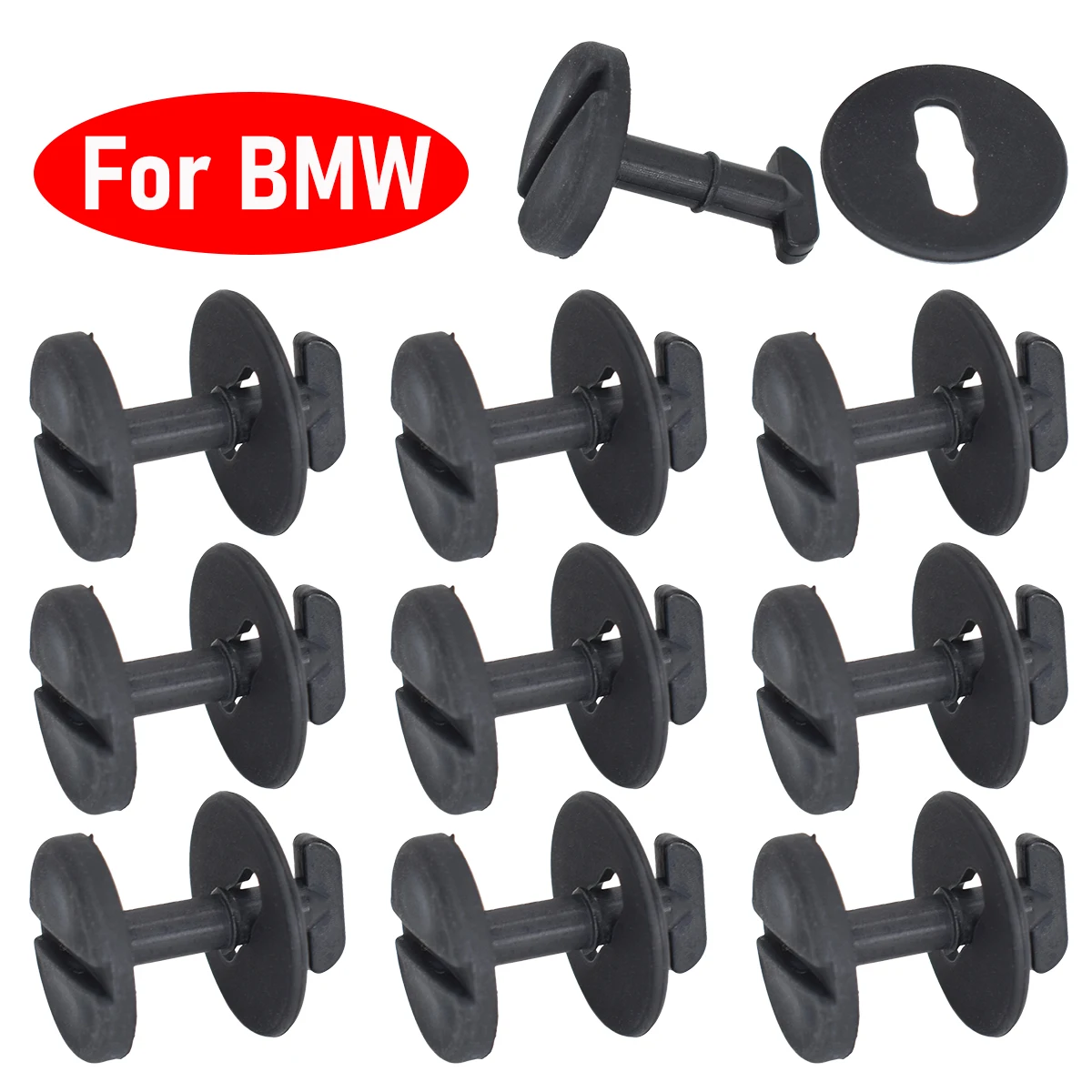10 Uds. Clips para alfombrilla y suelo, bloqueo giratorio con arandelas para BMW E32 E34 E36 E46 3 Series E38 E39 5 7 Series, sujetadores de reemplazo automático