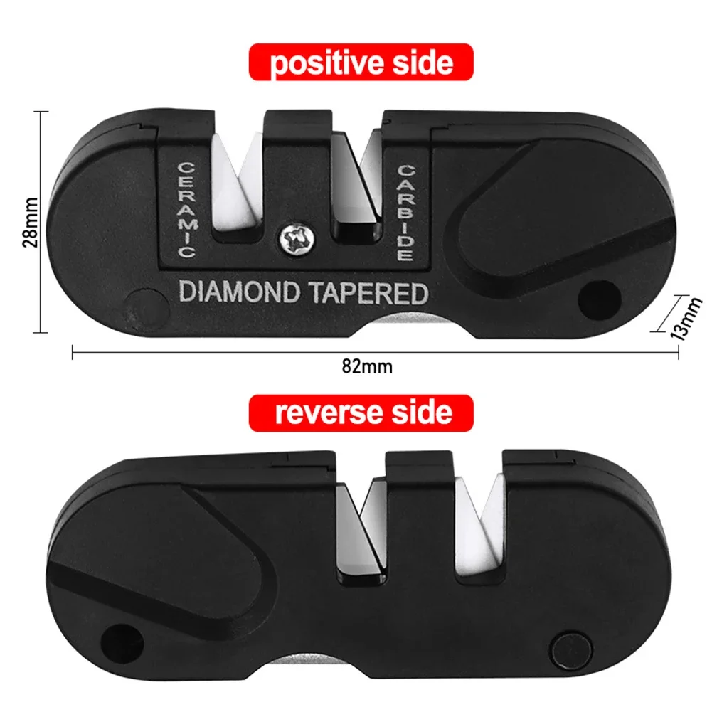 Portable Tungsten Ceramic Carbide knife sharpener professional kit Whetstone Kitchen Tool Camping Hiking tactical Survival Gear