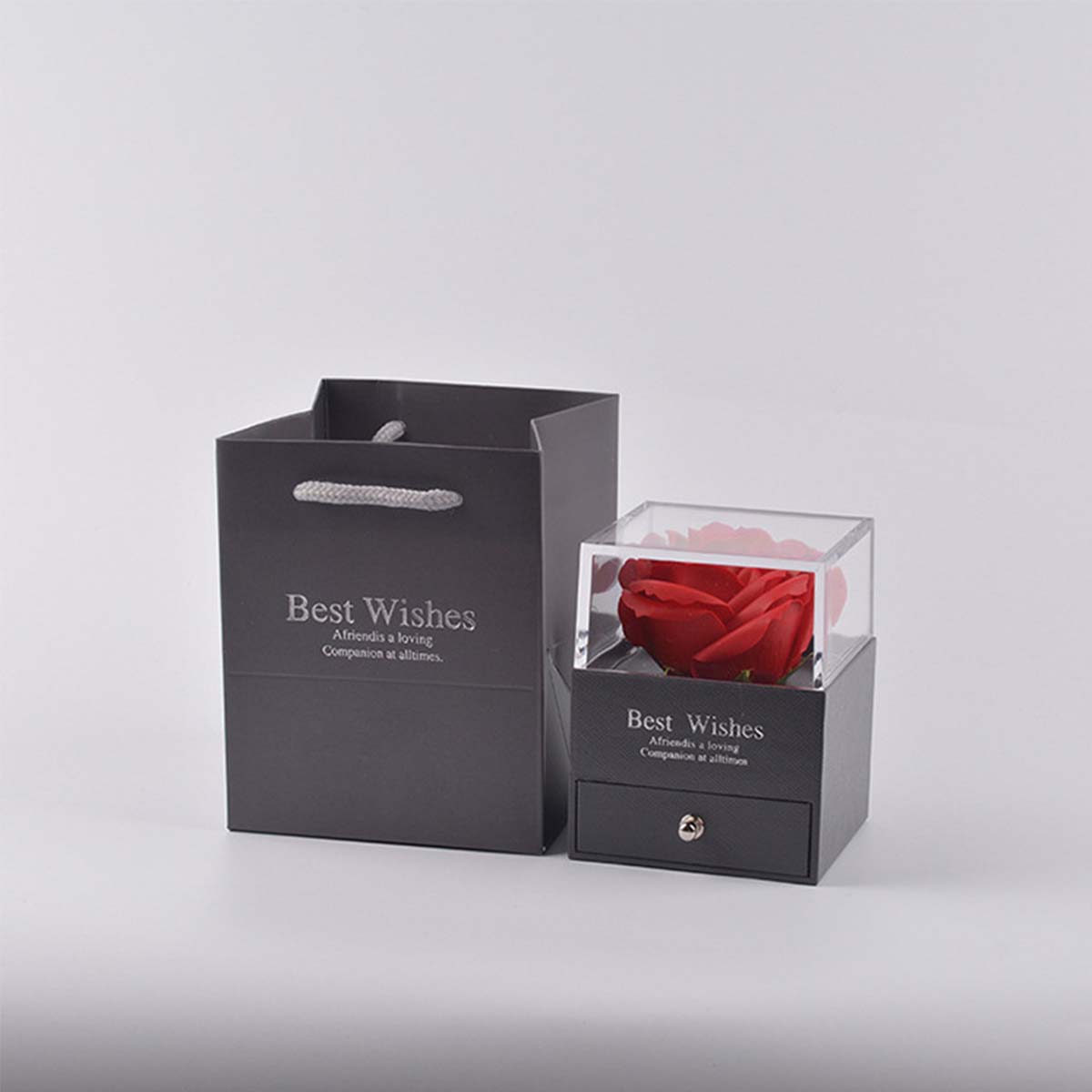 1 セット中空ジルコン愛のネックレス女性母の日永遠の花造花ギフトボックスジュエリーボックス