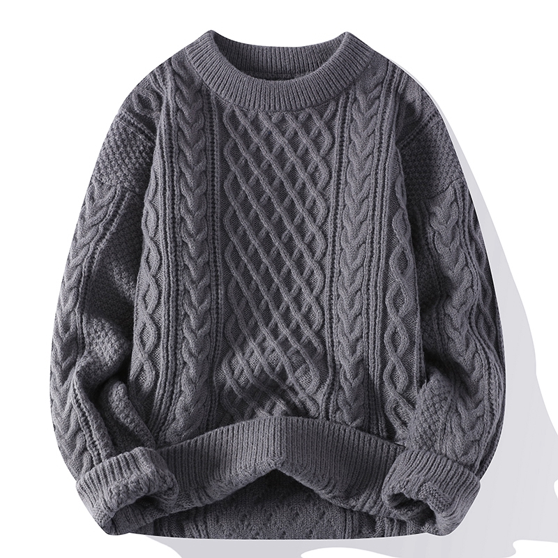 Outono inverno masculino camisola vintage o pescoço cor sólida pulôveres de malha solta harajuku masculino retro tricô pulôver suéteres