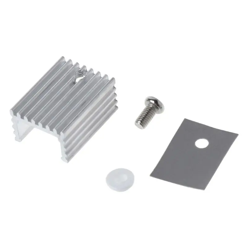 T8WC TO-220 Tấm Nhôm Tản Nhiệt Transistor Tản Nhiệt Làm Mát Tản Nhiệt 10 Cái/bộ