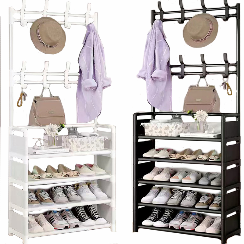 Einfaches integriertes Schuhregal, Mantel- und Hutablage, starker, tragender Schlafzimmer-Aufhänger, Schuhschrank, Aufbewahrungsregale