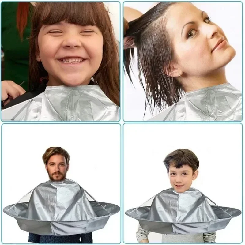 Capes de paraguas para corte de pelo, capa de corte de pelo, tinte para el cabello de tela, capa de corte de pelo tridimensional transpirable para el hogar, herramienta de corte de pelo plegable