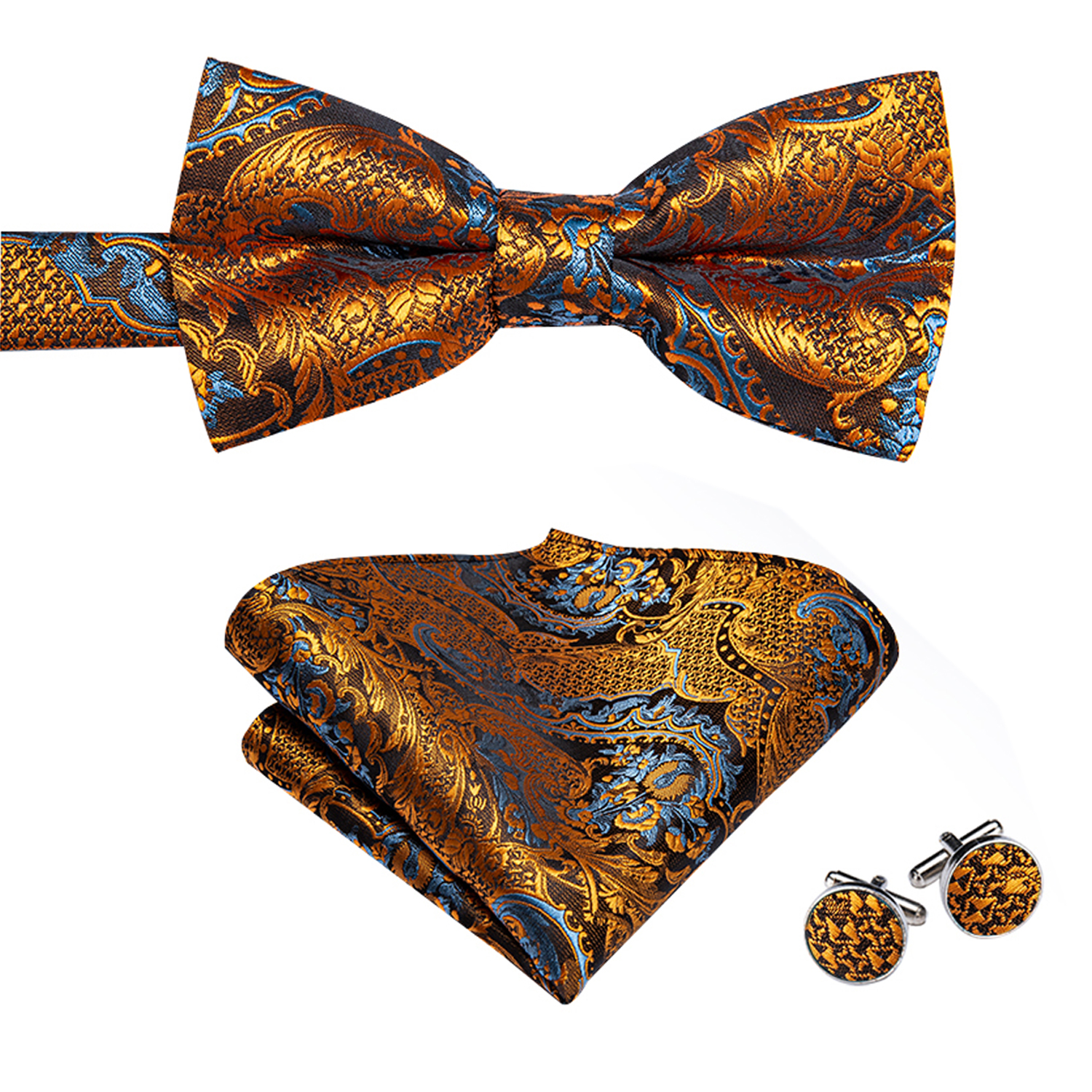 Luxe Zijde Volwassen Heren Bretels Metaal 6 Clips Bretels Vlinderdas Hanky Manchetknopen Mannelijke Bruiloft Vintage Elastisch Verstelbaar